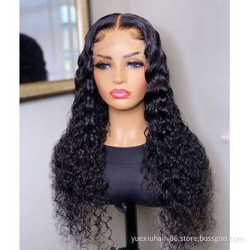 100% Human Hair Lace Front Wig Deep Wave Virgin Hair Lace Wig For Black Women Pre Pluck Lace Wig With Baby Hair